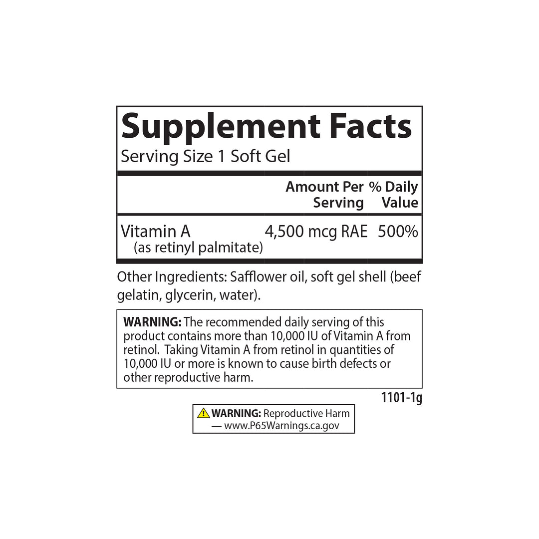 Vitamin A Palmitate 15,000 IU (4,500 mcg RAE)