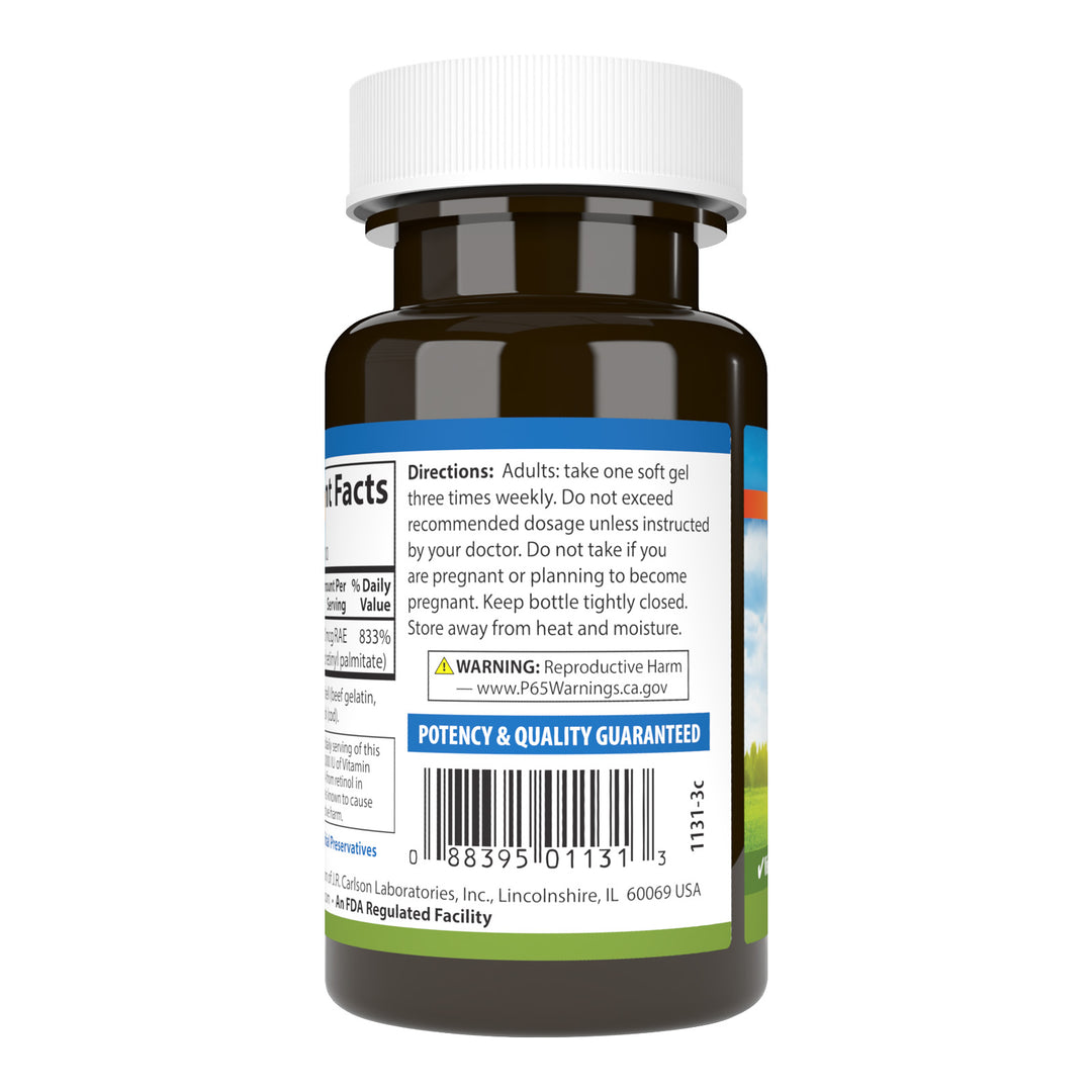 Vitamin A 25,000 IU (7,500 mcg RAE)