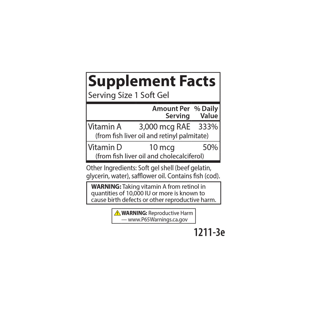 Vitamins A & D 10,000 IU + 400 IU