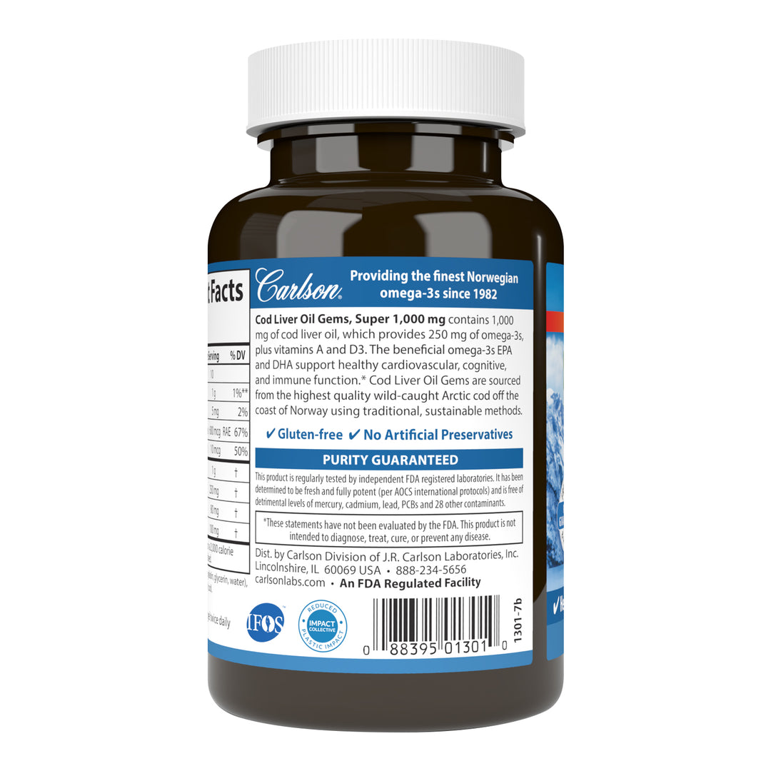 Cod Liver Oil Gems, Super 1,000 mg