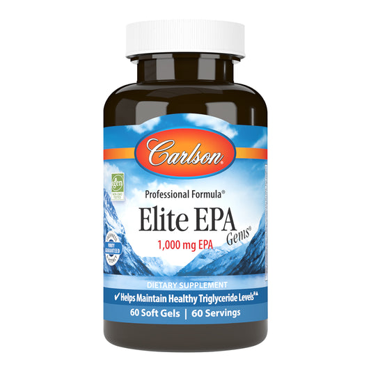 Elite EPA Gems is a highly concentrated supplement that provides 1,000 mg of EPA in a single soft gel. EPA helps maintain healthy triglyceride levels already within normal range. sku_1686