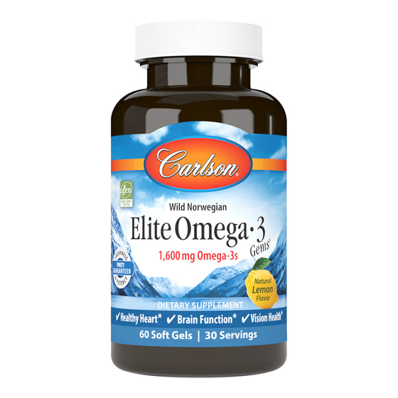A single serving of Elite Omega-3 Gems provide 1,600 mg of omega-3s, including the important omega-3s EPA and DHA, which promote heart, brain, vision, and joint health. sku_1716-UPC