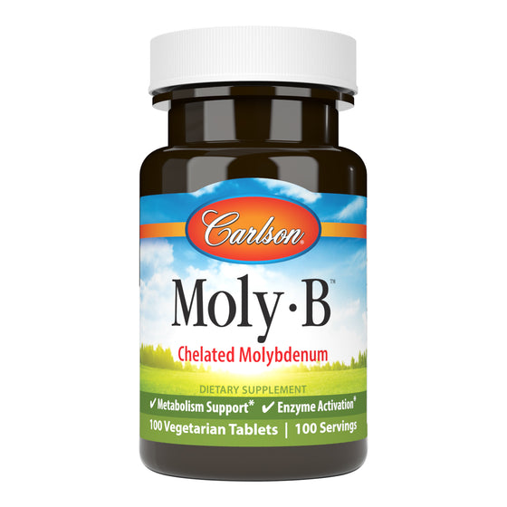 Moly-B tablets provide 500 mcg of molybdenum from 20 mg of molybdenum glycinate. sku_5641-UPC molybdenum health benefits, molybdenum supplement, molybdenum glycinate