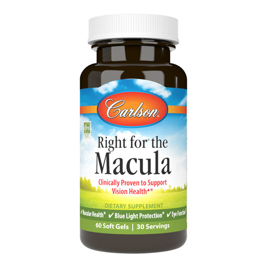 Right for the Macula provides 1,000 mg of DHA; 20 mg of lutein; and 4 mg of zeaxanthin isomers. sku_8686-UPC maculas, zeaxanthin isomers