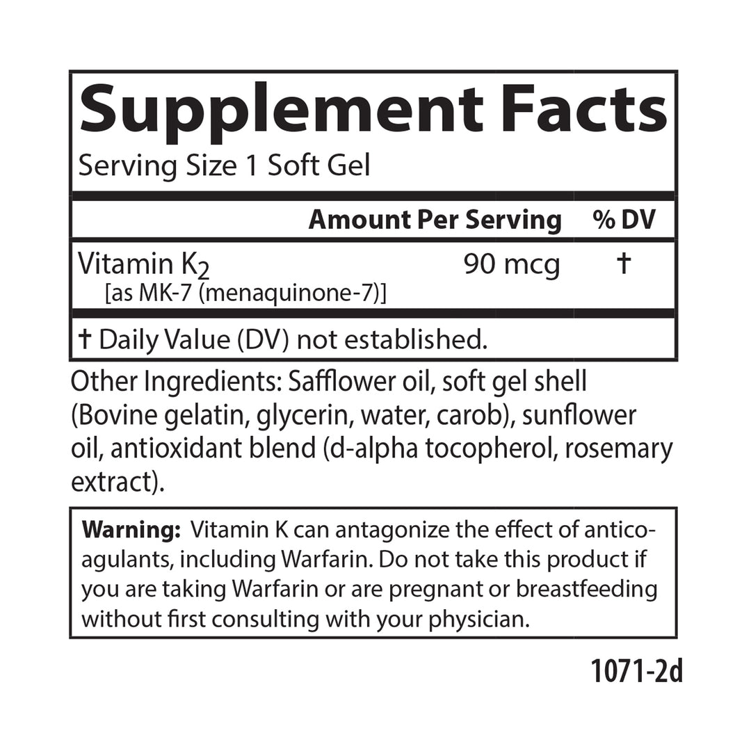 Vitamin K2 as MK-7 90 mcg