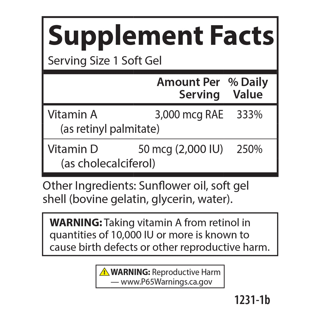 Vitamins A & D 10,000 IU + 2,000 IU