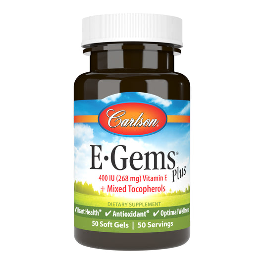 E-Gems Plus 400 IU (268 mg) has the potency of vitamin E as d-alpha tocopherol, plus the antioxidant value of other tocopherols, including d-beta, d-delta, & d-gamma. sku_0440-UPC-1