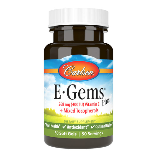 E-Gems Plus 400 IU (268 mg) has the potency of vitamin E as d-alpha tocopherol, plus the antioxidant value of other tocopherols, including d-beta, d-delta, & d-gamma. sku_0440-UPC-1