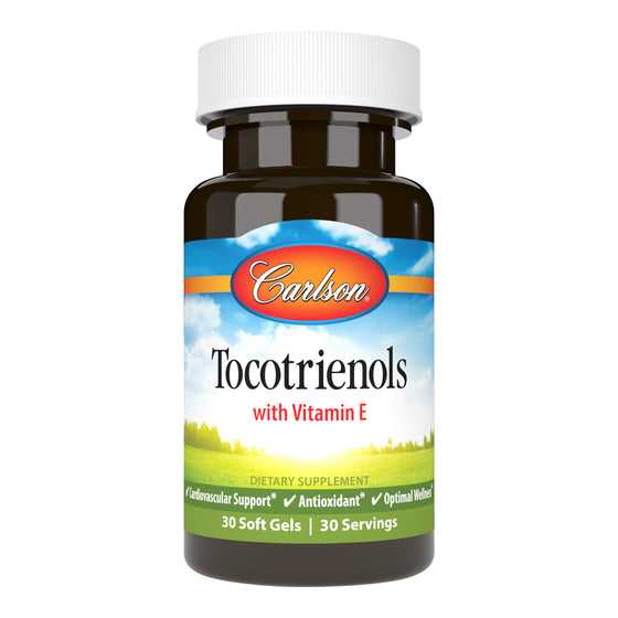 A single soft gel provides 40 mg of tocotrienols and is a great source of vitamin E. Carlson Tocotrienols provides a ratio used in scientific studies. sku_0880-UPC vitamin e tocotrienols, tocotrienols supplements, tocotrienols