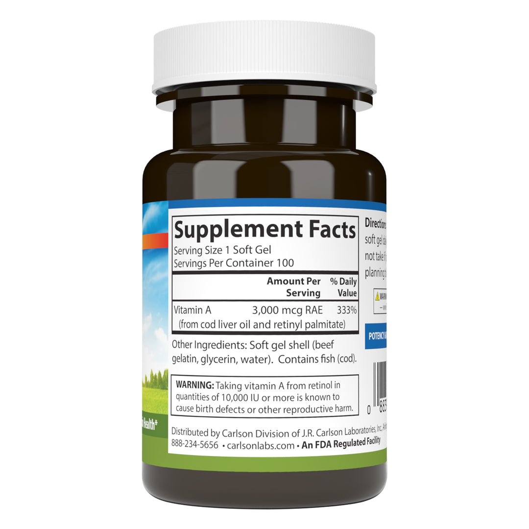 Vitamin A 10,000 IU (3,000 mcg RAE)