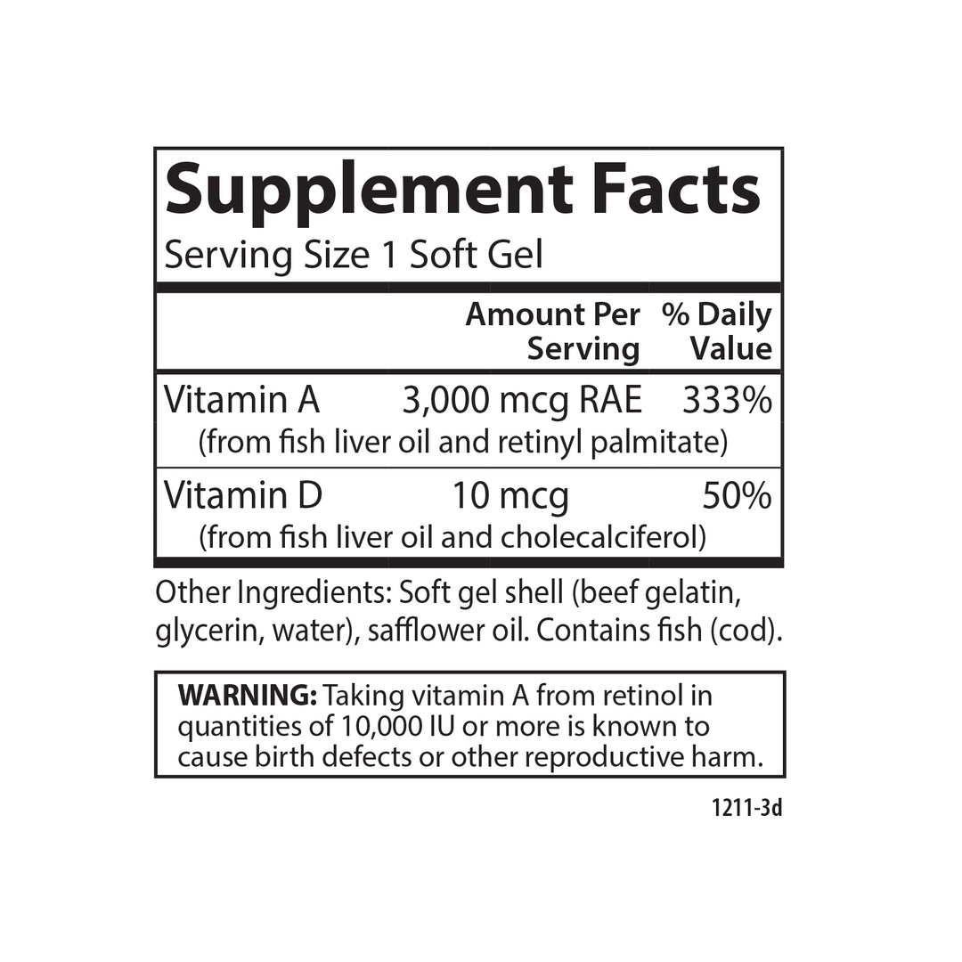 Vitamins A & D 10,000 IU + 400 IU