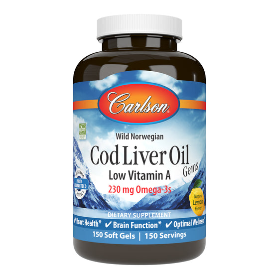 Each Cod Liver Oil soft gel provides 230 mg of omega-3s, including EPA and DHA, which support heart, brain, vision, and joint health. sku_1391-UPC vitamin a from fish oil, oils with vitamin a
