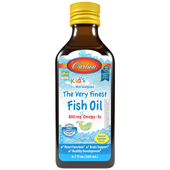 Kid's Norwegian The Very Finest Fish Oil provides 800 mg of omega-3s, including EPA and DHA, in a single serving, which promotes heart, brain, vision, joint, and immune health