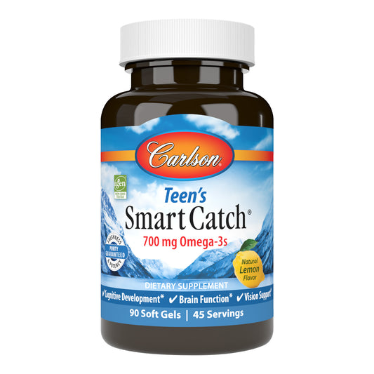 Smart Catch for Teens provides the beneficial omega-3s EPA and DHA, which support healthy brain and vision function, and promote cognitive development. sku_1611-UPC
