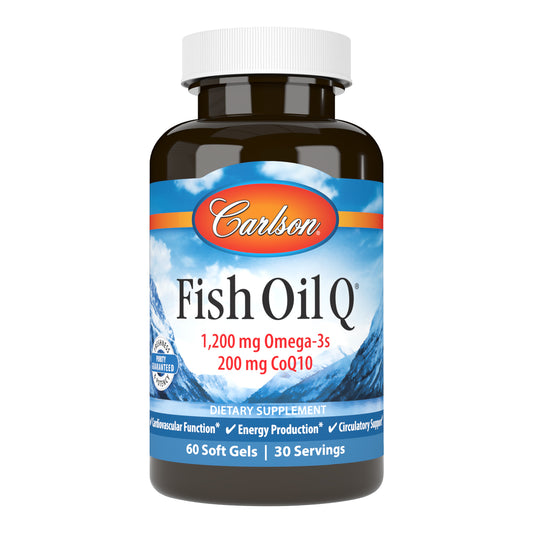 Fish Oil Q combines the important omega-3s EPA and DHA with coenzyme Q10. CoQ10 also promotes healthy cardiovascular system function. sku_1673-UPC q oil, which is better for heart coq10 or fish oil, can you take fish oil and coq10 together