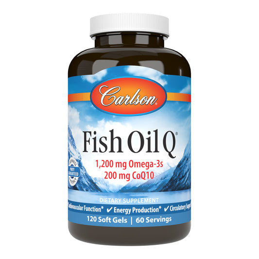 Fish Oil Q combines the important omega-3s EPA and DHA with coenzyme Q10. CoQ10 also promotes healthy cardiovascular system function. sku_1676-UPC q oil, which is better for heart coq10 or fish oil, can you take fish oil and coq10 together