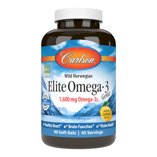 A single serving of Elite Omega-3 Gems provide 1,600 mg of omega-3s, including the important omega-3s EPA and DHA, which promote heart, brain, vision, and joint health. sku_1711-UPC