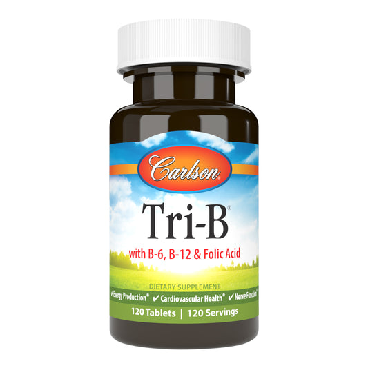 Tri-B is a small tablet that provides three important B vitamins: folic acid and vitamins B-6 and B-12. sku_2001-UPC