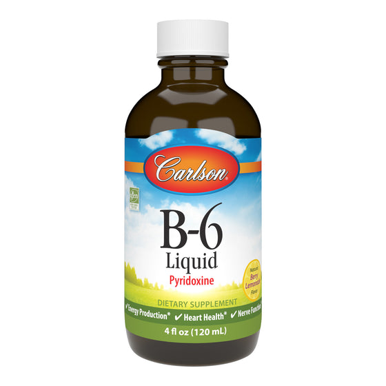 If you have trouble swallowing pills, Carlson Vitamin B-6 liquid is an easy alternative. Each 1/2 teaspoon provides 100 mg of vitamin B-6. sku_2381 vitamin b6 liquid, b 6, liquid b6 vitamin