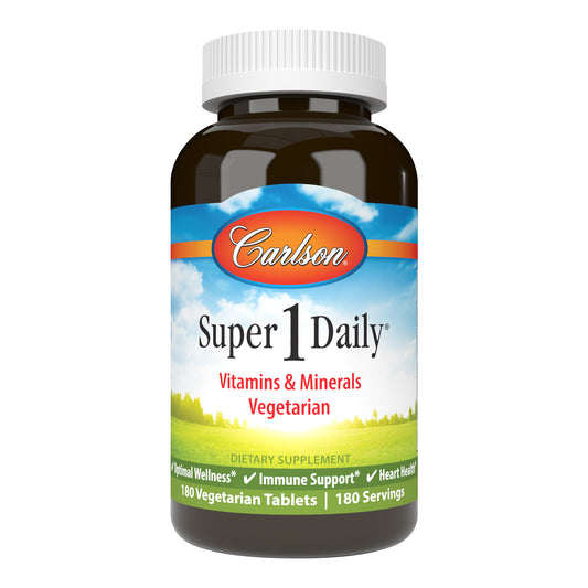 Super 1 Daily is an extra-strength multivitamin and mineral formula that provides balanced amounts of important nutrients in a single tablet.