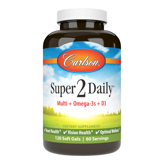 Super 2 Daily is a super-strength, iron-free, twice-daily supplement packed with essential vitamins and minerals that support overall health.