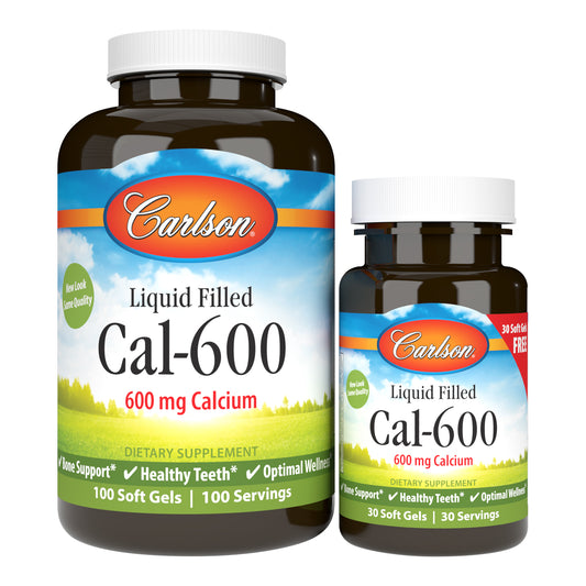 Calcium is important for strong, healthy bones and teeth. Cal-600 provides 600 mg of calcium from calcium carbonate per soft gel.