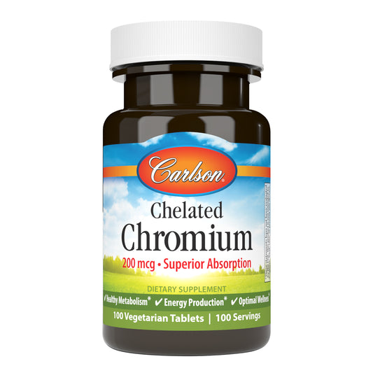 Carlson Chelated Chromium is blended with the important amino acid glycine for optimal absorption. sku_5511-UPC