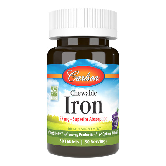 Iron is an essential mineral and an important component of hemoglobin, a substance in red blood cells that carries oxygen from our lungs to the rest of our body. Chewable Iron is a convenient way to get the iron we need to help maintain healthy blood.