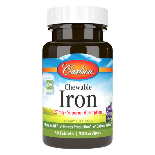 Chewable Iron is a convenient way to get the iron we need to help maintain healthy blood. sku_5580-UPC chewable iron vitamins, chewable iron supplement