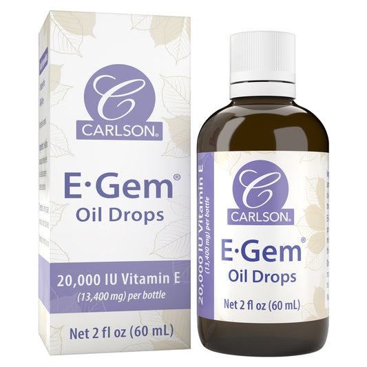 E-Gem® Oil Drops provide vitamin E to help moisturize and hydrate our skin, leaving it looking and feeling softer. Vitamin E is found in high amounts in the outer layer of the skin and plays an important role in antioxidant protection. E-Gem® Oil Drops can be massaged into the skin or added to a bath. 