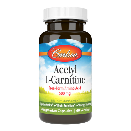 Carlson Acetyl L-Carnitine is a modified amino acid that supports cognitive health, brain function, and energy production. sku_7920-UPC