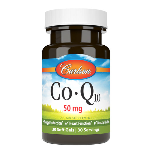 Supplementing with Carlson CoQ10 50 mg can restore CoQ10 levels within our body, so we can maintain healthy cellular energy levels.