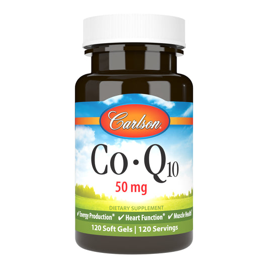 Supplementing with Carlson CoQ10 50 mg can restore CoQ10 levels within our body, so we can maintain healthy cellular energy levels.