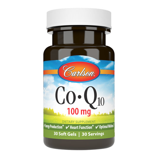 Supplementing with Carlson CoQ10 100 mg can restore CoQ10 levels within our body, so we can maintain healthy cellular energy levels.  sku_8240-UPC
