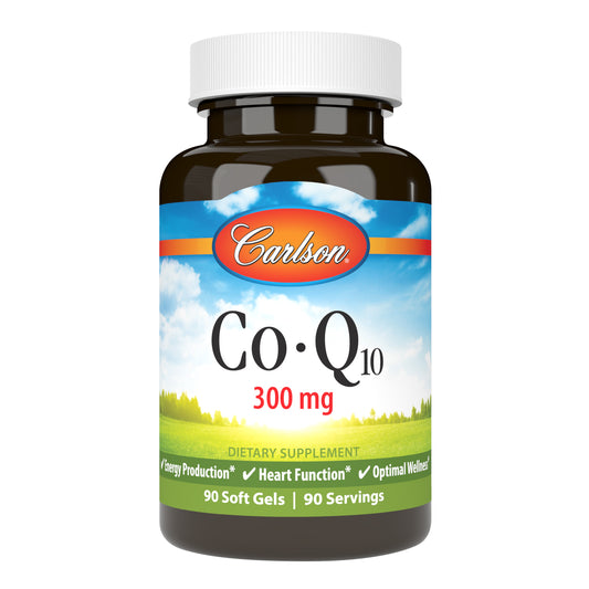 Supplementing with Carlson CoQ10 300 mg can restore CoQ10 levels within our body, so we can maintain healthy cellular energy levels. 