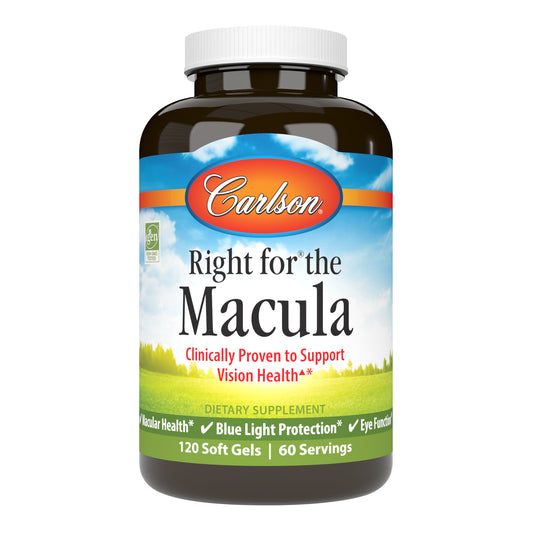 Right for the Macula provides 1,000 mg of DHA; 20 mg of lutein; and 4 mg of zeaxanthin isomers. sku_8681-UPC maculas, zeaxanthin isomers