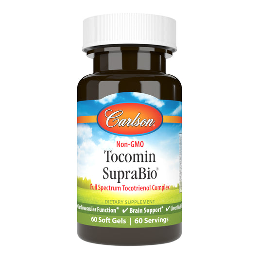 Carlson Tocomin SupraBio® is derived from the fresh, red virgin palm oil of ripe palm fruits and manufactured with a patented bioenhanced system for maximum absorption. sku_0871-UPC
