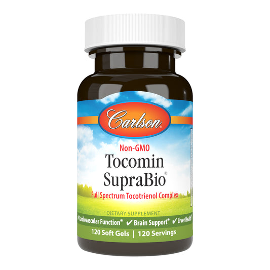 Carlson Tocomin SupraBio® is derived from the fresh, red virgin palm oil of ripe palm fruits and manufactured with a patented bioenhanced system for maximum absorption. sku_0872-UPC-1