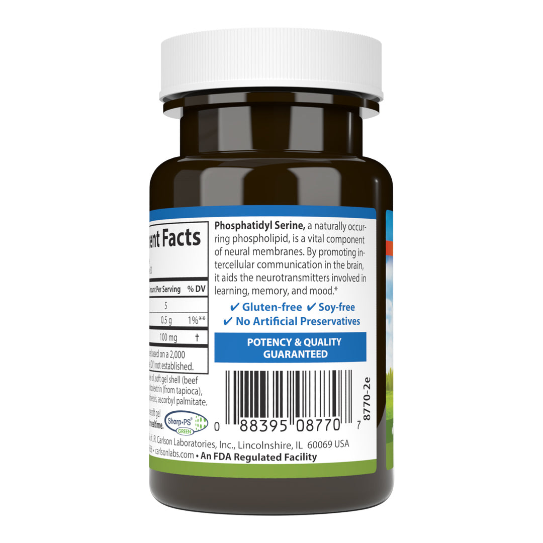 phosphatidylserine and acetyl l carnitine Brain Supplement (120 Capsules) | Memory, Mental Clarity, Focus, Cognitive Performance Acetyl-L Carnitine, 750 mg, 90