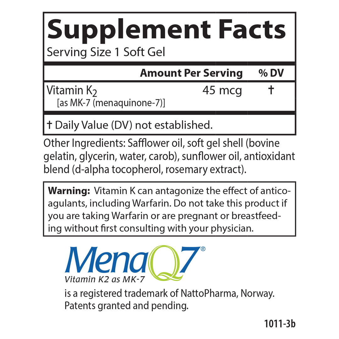 Vitamin K2 as MK-7 45 mcg