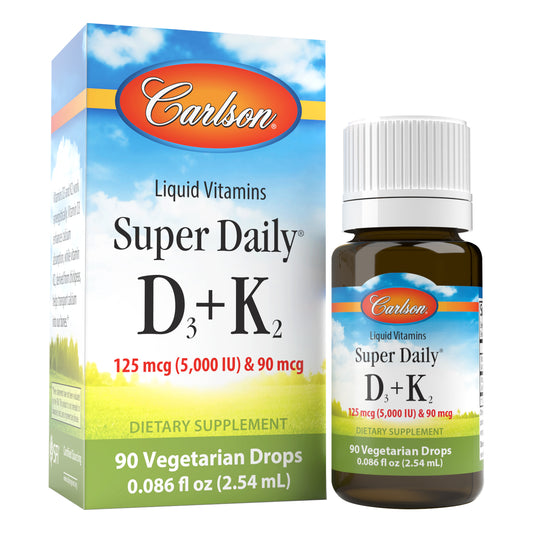 Super Daily D3 + K2 combines two of the most important nutrients to support optimal bone, teeth, and cardiovascular system health. 