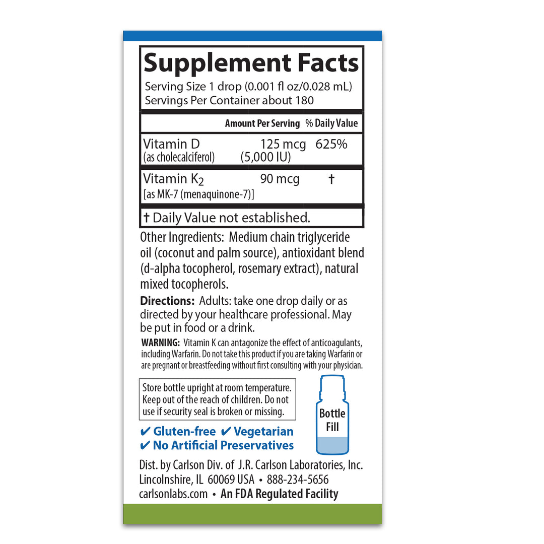 Super Daily® D3 + K2 5,000 IU (125 mcg) & 90 mcg