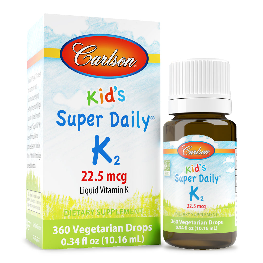 Kid’s Super Daily K2 provides vitamin K2 as MK-7, an enhanced, bioactive form of vitamin K that supports cardiovascular, bone, and blood health.