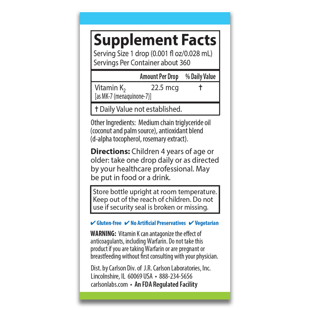 Kid’s Super Daily K2 provides vitamin K2 as MK-7, an enhanced, bioactive form of vitamin K that supports cardiovascular, bone, and blood health.
