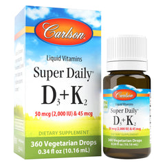 Super Daily® D3 + K2 2,000 IU (50 mcg) & 45 mcg