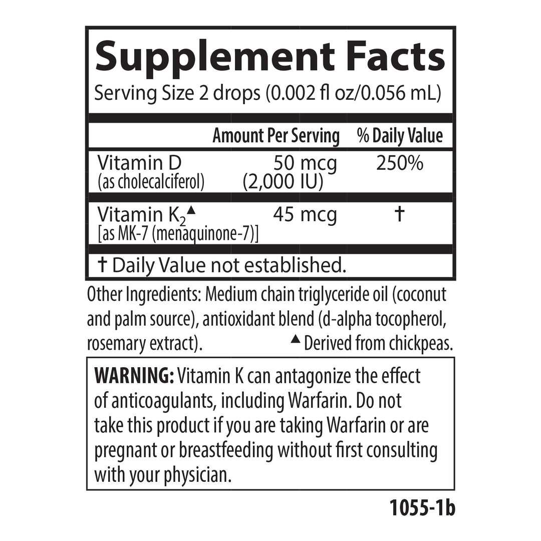 Super Daily® D3 + K2 2,000 IU (50 mcg) & 45 mcg