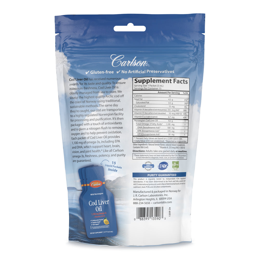 Cod Liver Oil Grab + Go Packs, Pouch