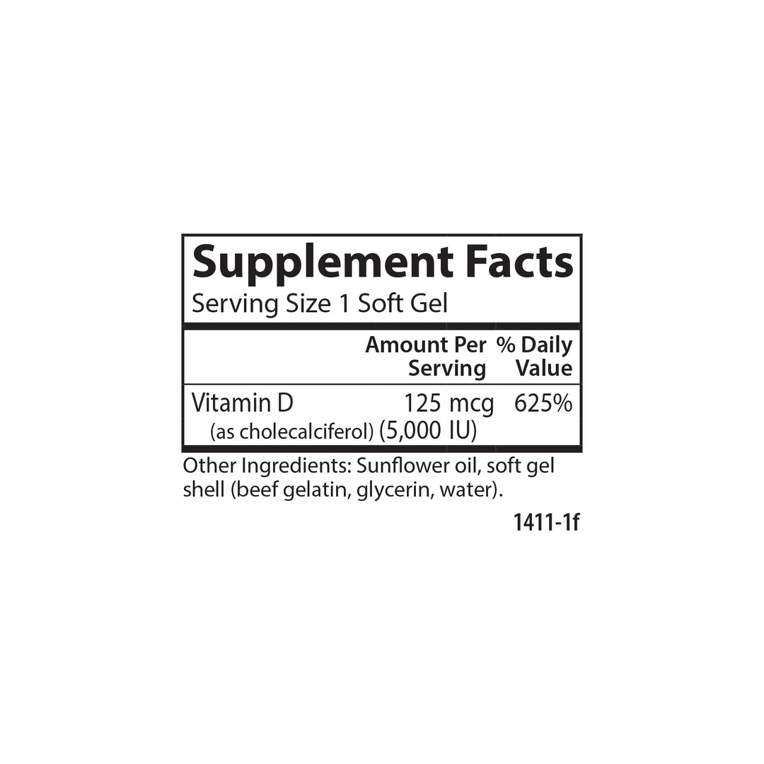 Vitamin D3 5,000 IU (125 mcg)