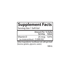 Vitamin D3 1,000 IU (25 mcg)