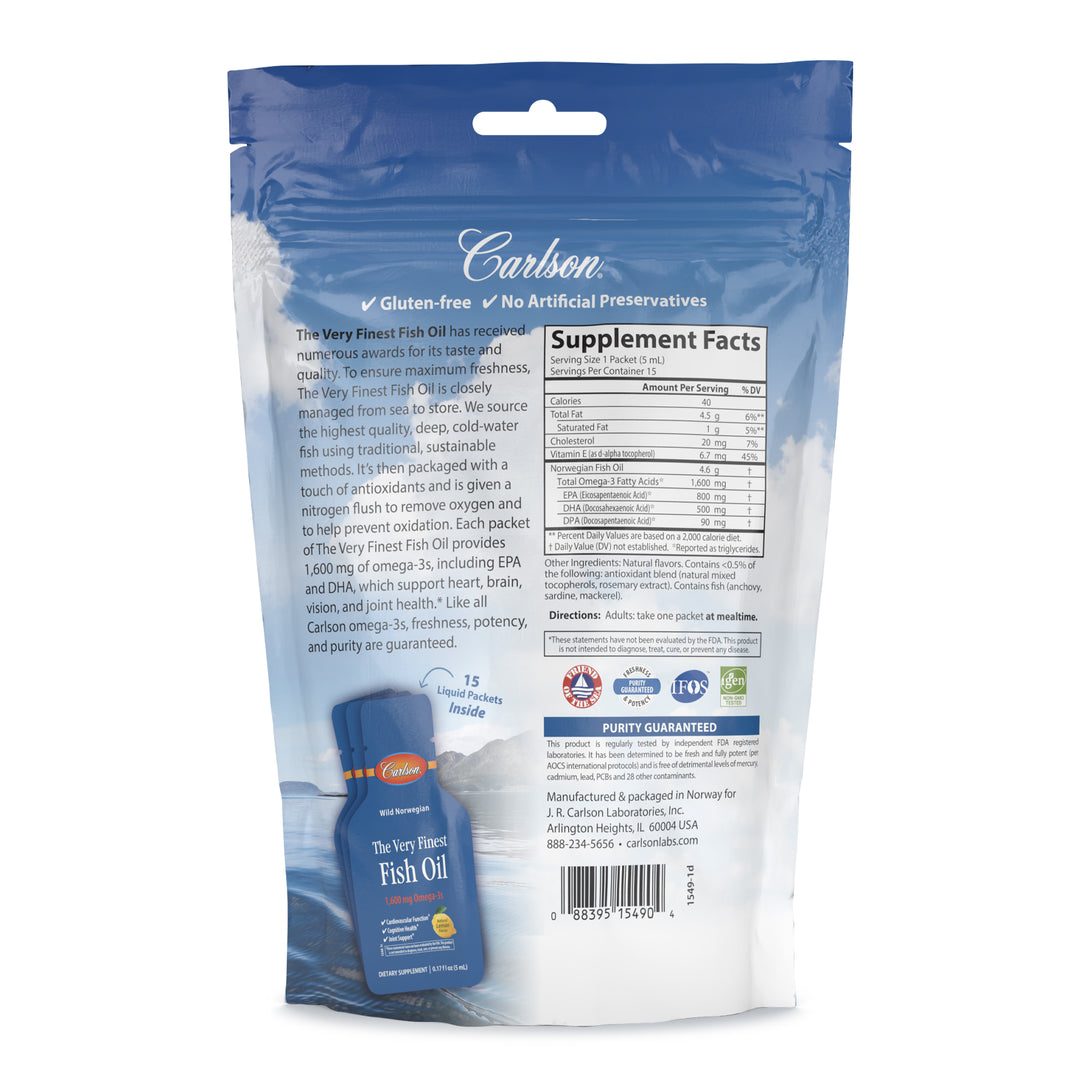 The Very Finest Fish Oil Grab + Go Packs, Pouch